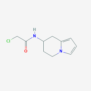 molecular formula C10H13ClN2O B2411921 2-Chloro-N-(5,6,7,8-tetrahydroindolizin-7-yl)acetamide CAS No. 2411259-85-1