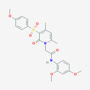 molecular formula C24H26N2O7S B2411925 N-(2,4-dimethoxyphenyl)-2-(3-((4-methoxyphenyl)sulfonyl)-4,6-dimethyl-2-oxopyridin-1(2H)-yl)acetamide CAS No. 946252-76-2