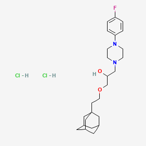 molecular formula C25H39Cl2FN2O2 B2411926 1-(2-Adamantanylethoxy)-3-[4-(4-fluorophenyl)piperazinyl]propan-2-ol, chloride, chloride CAS No. 471294-07-2