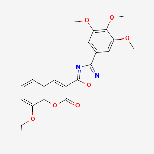 molecular formula C22H20N2O7 B2411932 8-ethoxy-3-(3-(3,4,5-trimethoxyphenyl)-1,2,4-oxadiazol-5-yl)-2H-chromen-2-one CAS No. 892758-53-1