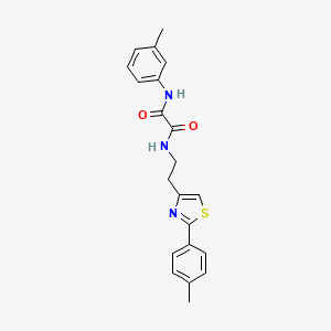 molecular formula C21H21N3O2S B2411937 N1-(m-tolyl)-N2-(2-(2-(p-tolyl)thiazol-4-yl)ethyl)oxalamide CAS No. 896377-70-1
