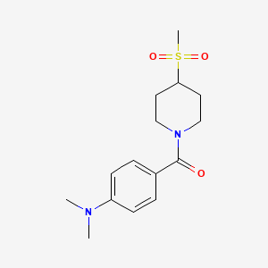 molecular formula C15H22N2O3S B2411941 (4-(Dimethylamino)phenyl)(4-(methylsulfonyl)piperidin-1-yl)methanone CAS No. 1448130-93-5