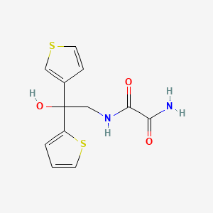 molecular formula C12H12N2O3S2 B2411945 N1-(2-hydroxy-2-(thiophen-2-yl)-2-(thiophen-3-yl)ethyl)oxalamide CAS No. 2034483-57-1