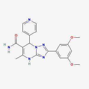 molecular formula C20H20N6O3 B2411949 2-(3,5-Dimethoxyphenyl)-5-methyl-7-(pyridin-4-yl)-4,7-dihydro-[1,2,4]triazolo[1,5-a]pyrimidine-6-carboxamide CAS No. 538319-81-2