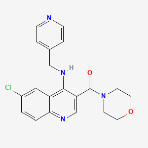 molecular formula C20H19ClN4O2 B2411951 {6-Chloro-4-[(pyridin-4-ylmethyl)amino]quinolin-3-yl}(morpholin-4-yl)methanone CAS No. 1326806-91-0