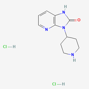 molecular formula C11H16Cl2N4O B2411954 3-Piperidin-4-yl-1H-imidazo[4,5-b]pyridin-2-one;dihydrochloride CAS No. 2126178-23-0