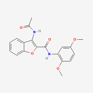 molecular formula C19H18N2O5 B2411959 3-乙酰氨基-N-(2,5-二甲氧基苯基)苯并呋喃-2-甲酰胺 CAS No. 888463-66-9