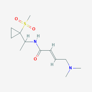 (E)-4-(Dimethylamino)-N-[1-(1-methylsulfonylcyclopropyl)ethyl]but-2-enamide