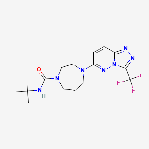 molecular formula C16H22F3N7O B2411993 N-Tert-butyl-4-[3-(trifluoromethyl)-[1,2,4]triazolo[4,3-b]pyridazin-6-yl]-1,4-diazepane-1-carboxamide CAS No. 2380141-14-8