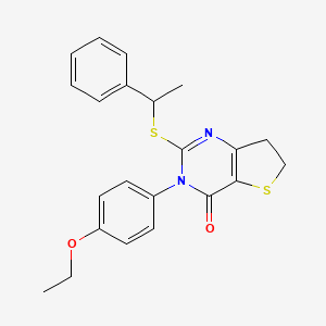3-(4-Ethoxyphenyl)-2-(1-phenylethylsulfanyl)-6,7-dihydrothieno[3,2-d]pyrimidin-4-one