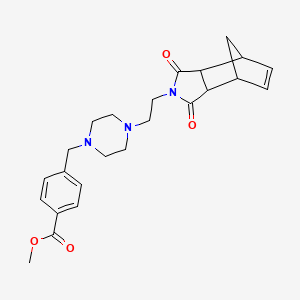 molecular formula C24H29N3O4 B2412001 methyl 4-((4-(2-(1,3-dioxo-3a,4,7,7a-tetrahydro-1H-4,7-methanoisoindol-2(3H)-yl)ethyl)piperazin-1-yl)methyl)benzoate CAS No. 361366-69-0