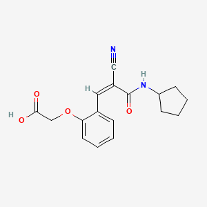 molecular formula C17H18N2O4 B2412019 2-[2-[(Z)-2-氰基-3-(环戊基氨基)-3-氧代-1-烯基]苯氧基]乙酸 CAS No. 1356808-95-1