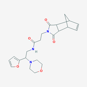molecular formula C22H27N3O5 B241202 3-(3,5-dioxo-4-azatricyclo[5.2.1.0~2,6~]dec-8-en-4-yl)-N-[2-(2-furyl)-2-(4-morpholinyl)ethyl]propanamide 