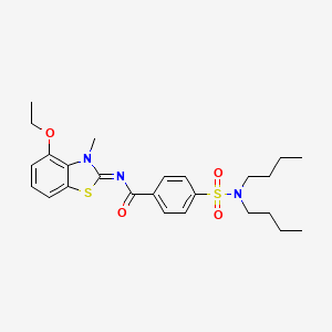 molecular formula C25H33N3O4S2 B2412023 (Z)-4-(N,N-dibutylsulfamoyl)-N-(4-ethoxy-3-methylbenzo[d]thiazol-2(3H)-ylidene)benzamide CAS No. 533868-74-5