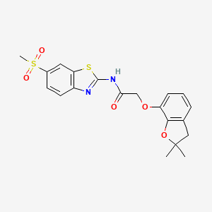 B2412035 2-[(2,2-dimethyl-2,3-dihydro-1-benzofuran-7-yl)oxy]-N-(6-methanesulfonyl-1,3-benzothiazol-2-yl)acetamide CAS No. 941943-82-4