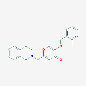 molecular formula C23H23NO3 B2412038 2-(3,4-二氢-1H-异喹啉-2-基甲基)-5-[(2-甲基苯基)甲氧基]吡喃-4-酮 CAS No. 898456-78-5