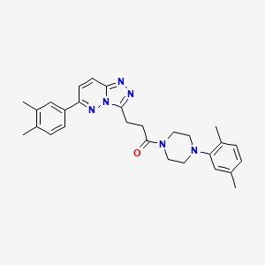 molecular formula C28H32N6O B2412042 N-(4-chlorophenyl)-4-{2-[(3-ethoxypropyl)amino]-2-oxoethyl}-3-oxopiperazine-1-carboxamide CAS No. 1216547-75-9