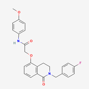 molecular formula C25H23FN2O4 B2412044 2-[[2-[(4-fluorophenyl)methyl]-1-oxo-3,4-dihydroisoquinolin-5-yl]oxy]-N-(4-methoxyphenyl)acetamide CAS No. 850905-95-2