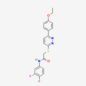 molecular formula C20H17F2N3O2S B2412047 N-(3,4-difluorophenyl)-2-[6-(4-ethoxyphenyl)pyridazin-3-yl]sulfanylacetamide CAS No. 896054-63-0