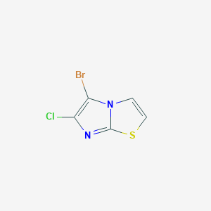 molecular formula C5H2BrClN2S B2412049 5-Bromo-6-chloroimidazo[2,1-b][1,3]thiazole CAS No. 23642-58-2