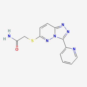 molecular formula C12H10N6OS B2412062 2-[(3-Pyridin-2-yl-[1,2,4]triazolo[4,3-b]pyridazin-6-yl)sulfanyl]acetamide CAS No. 868967-22-0