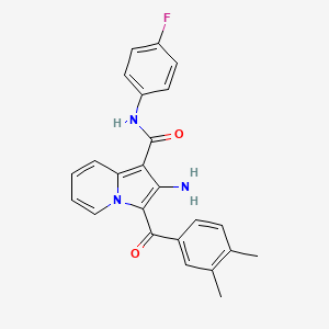 2-amino-3-(3,4-dimethylbenzoyl)-N-(4-fluorophenyl)indolizine-1-carboxamide