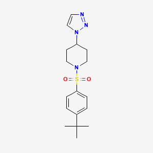 molecular formula C17H24N4O2S B2412066 1-((4-(叔丁基)苯基)磺酰基)-4-(1H-1,2,3-三唑-1-基)哌啶 CAS No. 1795480-06-6