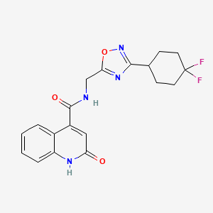 molecular formula C19H18F2N4O3 B2412070 N-((3-(4,4-difluorocyclohexyl)-1,2,4-oxadiazol-5-yl)methyl)-2-hydroxyquinoline-4-carboxamide CAS No. 2034232-39-6