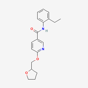 molecular formula C19H22N2O3 B2412077 N-(2-ethylphenyl)-6-((tetrahydrofuran-2-yl)methoxy)nicotinamide CAS No. 2034444-31-8