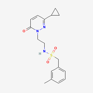 molecular formula C17H21N3O3S B2412089 N-(2-(3-cyclopropyl-6-oxopyridazin-1(6H)-yl)ethyl)-1-(m-tolyl)methanesulfonamide CAS No. 2034387-43-2