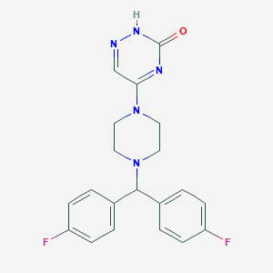 molecular formula C20H19F2N5O B241209 5-[4-[bis(4-fluorophenyl)methyl]piperazin-1-yl]-2H-1,2,4-triazin-3-one 