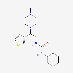 molecular formula C18H30N4OS B2412102 1-Cyclohexyl-3-(2-(4-methylpiperazin-1-yl)-2-(thiophen-3-yl)ethyl)urea CAS No. 954595-01-8