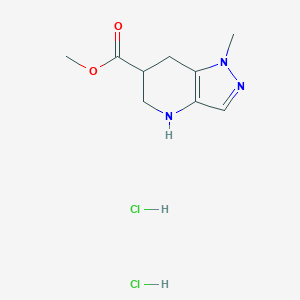 molecular formula C9H15Cl2N3O2 B2412105 Methyl 1-methyl-4,5,6,7-tetrahydropyrazolo[4,3-b]pyridine-6-carboxylate;dihydrochloride CAS No. 2243513-65-5