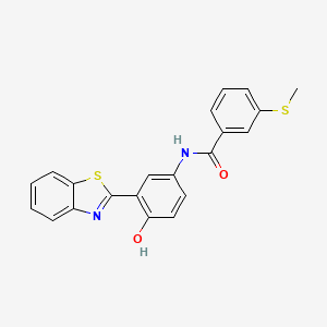 molecular formula C21H16N2O2S2 B2412107 N-(3-(benzo[d]thiazol-2-yl)-4-hydroxyphenyl)-3-(methylthio)benzamide CAS No. 896026-71-4