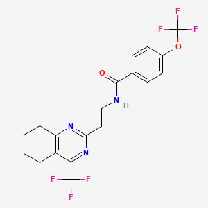 molecular formula C19H17F6N3O2 B2412115 4-(trifluoromethoxy)-N-(2-(4-(trifluoromethyl)-5,6,7,8-tetrahydroquinazolin-2-yl)ethyl)benzamide CAS No. 1396812-56-8