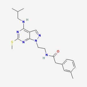 N-(2-(4-(isobutylamino)-6-(methylthio)-1H-pyrazolo[3,4-d]pyrimidin-1-yl)ethyl)-2-(m-tolyl)acetamide