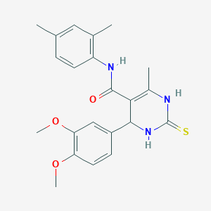 molecular formula C22H25N3O3S B2412121 4-(3,4-dimethoxyphenyl)-N-(2,4-dimethylphenyl)-6-methyl-2-thioxo-1,2,3,4-tetrahydropyrimidine-5-carboxamide CAS No. 379252-59-2