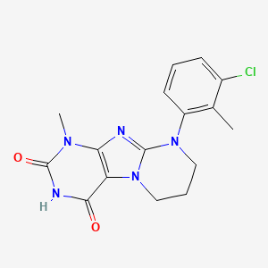 molecular formula C16H16ClN5O2 B2412122 9-(3-chloro-2-methylphenyl)-1-methyl-7,8-dihydro-6H-purino[7,8-a]pyrimidine-2,4-dione CAS No. 876900-16-2