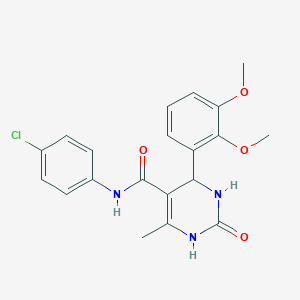 molecular formula C20H20ClN3O4 B2412126 N-(4-chlorophenyl)-4-(2,3-dimethoxyphenyl)-6-methyl-2-oxo-1,2,3,4-tetrahydropyrimidine-5-carboxamide CAS No. 313398-08-2
