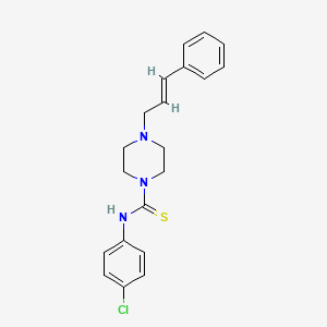 molecular formula C20H22ClN3S B2412128 N-(4-chlorophenyl)-4-[(2E)-3-phenylprop-2-en-1-yl]piperazine-1-carbothioamide CAS No. 431891-08-6