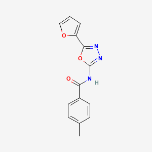 N-[5-(furan-2-yl)-1,3,4-oxadiazol-2-yl]-4-methylbenzamide