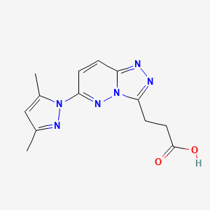 molecular formula C13H14N6O2 B2412130 3-(6-(3,5-dimethyl-1H-pyrazol-1-yl)-[1,2,4]triazolo[4,3-b]pyridazin-3-yl)propanoic acid CAS No. 1322604-64-7