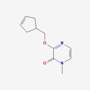molecular formula C11H14N2O2 B2412133 3-[(Cyclopent-3-en-1-yl)methoxy]-1-methyl-1,2-dihydropyrazin-2-one CAS No. 2202367-71-1