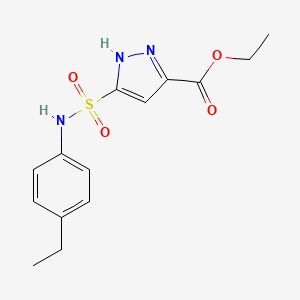 molecular formula C14H17N3O4S B2412134 ethyl 3-[(4-ethylphenyl)sulfamoyl]-1H-pyrazole-5-carboxylate CAS No. 1095074-26-2