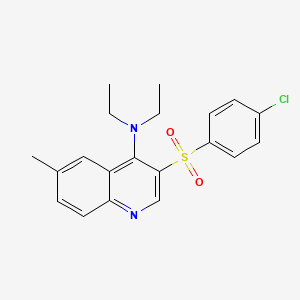 molecular formula C20H21ClN2O2S B2412135 3-(4-chlorobenzenesulfonyl)-N,N-diethyl-6-methylquinolin-4-amine CAS No. 866871-37-6