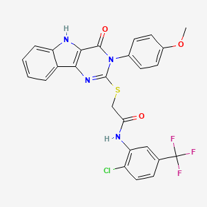 N-(2-chloro-5-(trifluoromethyl)phenyl)-2-((3-(4-methoxyphenyl)-4-oxo-4,5-dihydro-3H-pyrimido[5,4-b]indol-2-yl)thio)acetamide