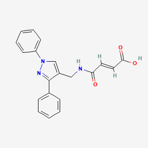 molecular formula C20H17N3O3 B2412145 (E)-4-[(1,3-二苯基吡唑-4-基)甲基氨基]-4-氧代丁-2-烯酸 CAS No. 956046-71-2