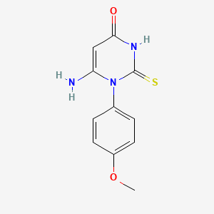 molecular formula C11H11N3O2S B2412153 6-amino-1-(4-methoxyphenyl)-2-thioxo-2,3-dihydropyrimidin-4(1H)-one CAS No. 180028-93-7