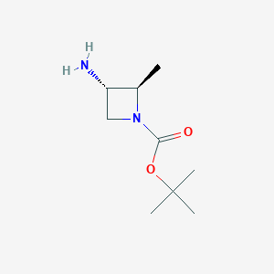 molecular formula C9H18N2O2 B2412154 tert-Butyl (2R,3S)-3-amino-2-methylazetidine-1-carboxylate CAS No. 1932238-83-9