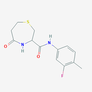 molecular formula C13H15FN2O2S B2412155 N-(3-fluoro-4-methylphenyl)-5-oxo-1,4-thiazepane-3-carboxamide CAS No. 1396558-83-0